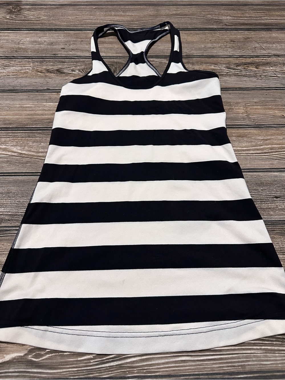 Striped Racerback Tank Top - Black and White lululemon size s/m? No size tag